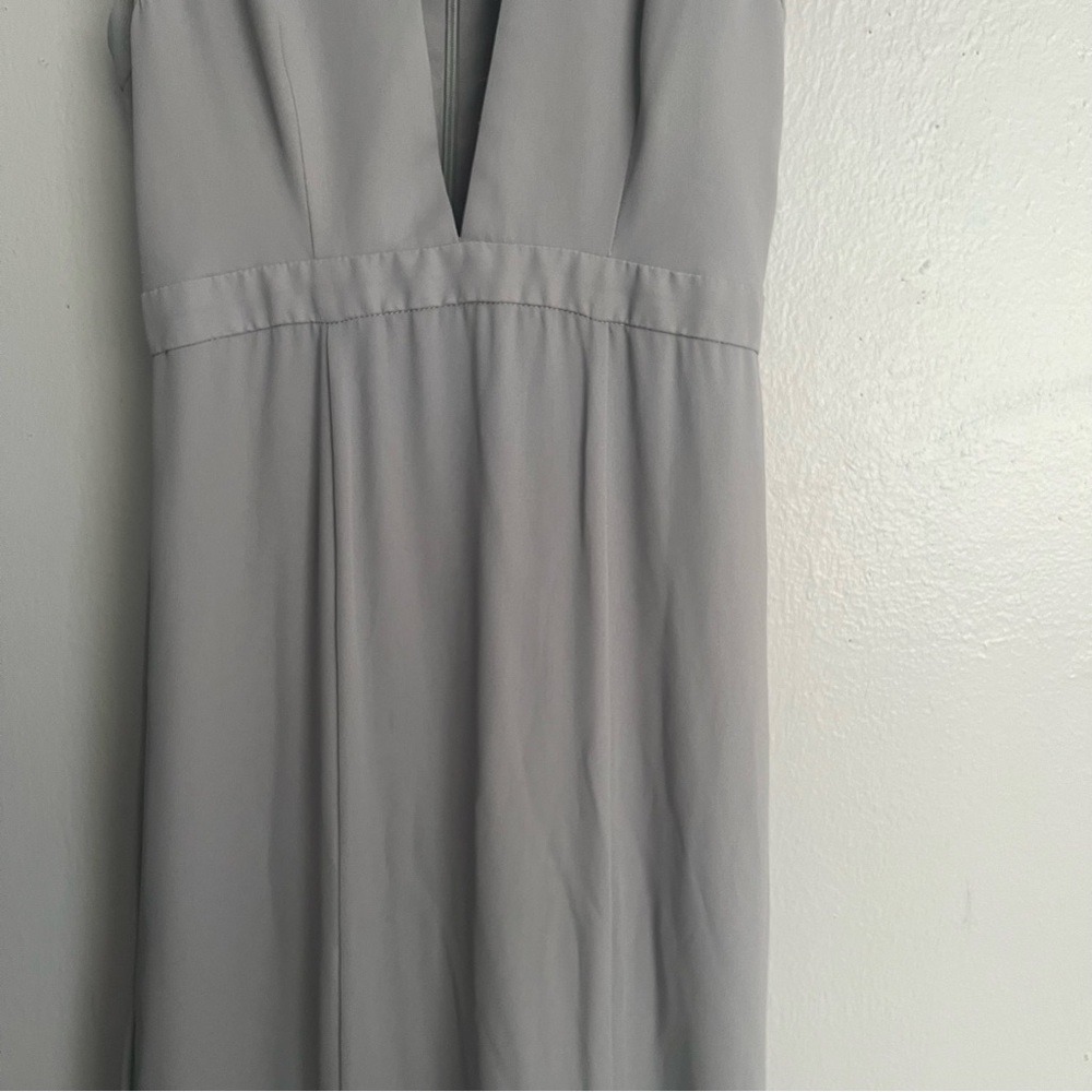 Fame and Partners Gray V-Neck Cutout Sleeveless Maxi Dress Size 2 - Picture 12 of 16